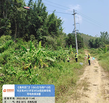 惠州龍門10kV左馬線F10石禾支線＃51桿至＃54塔段裸導線帶電絕緣涂覆