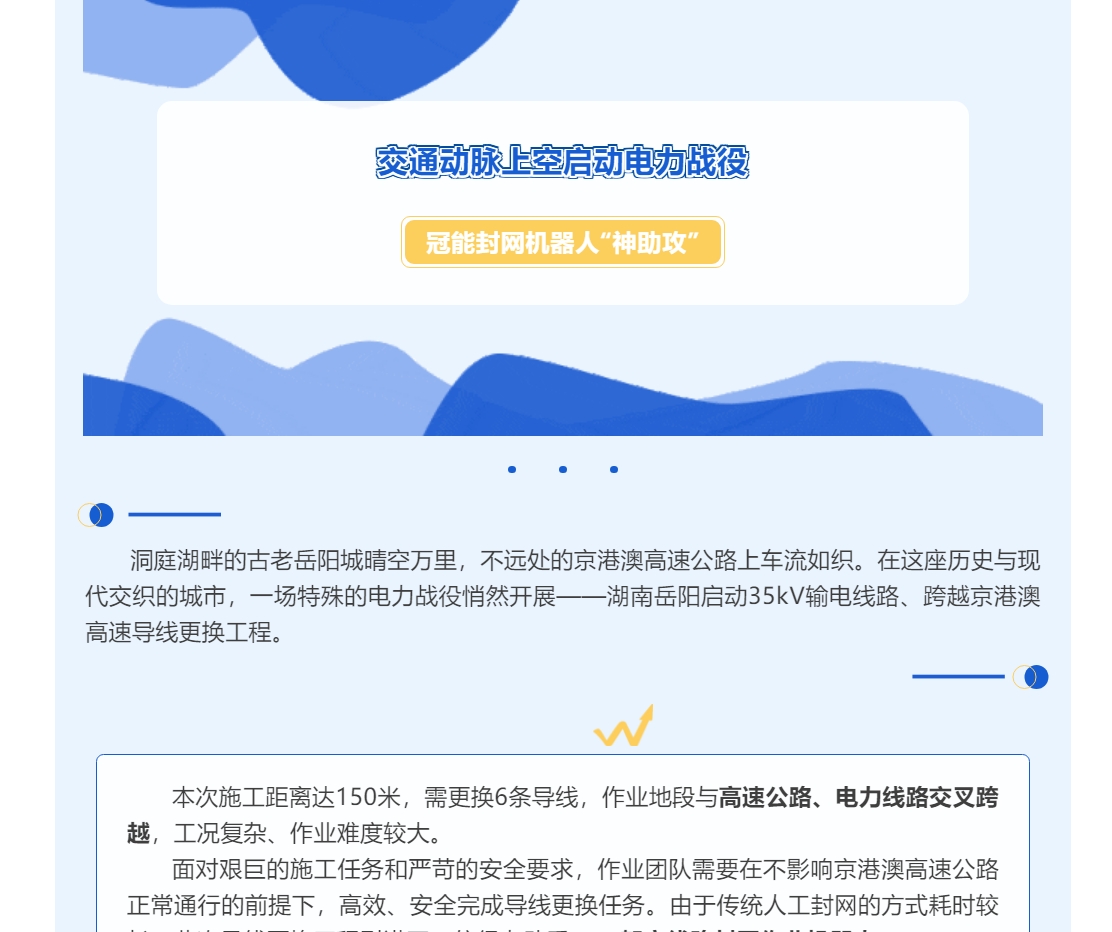 交通動(dòng)脈上空啟動(dòng)電力戰(zhàn)役，冠能封網(wǎng)機(jī)器人“神助攻”